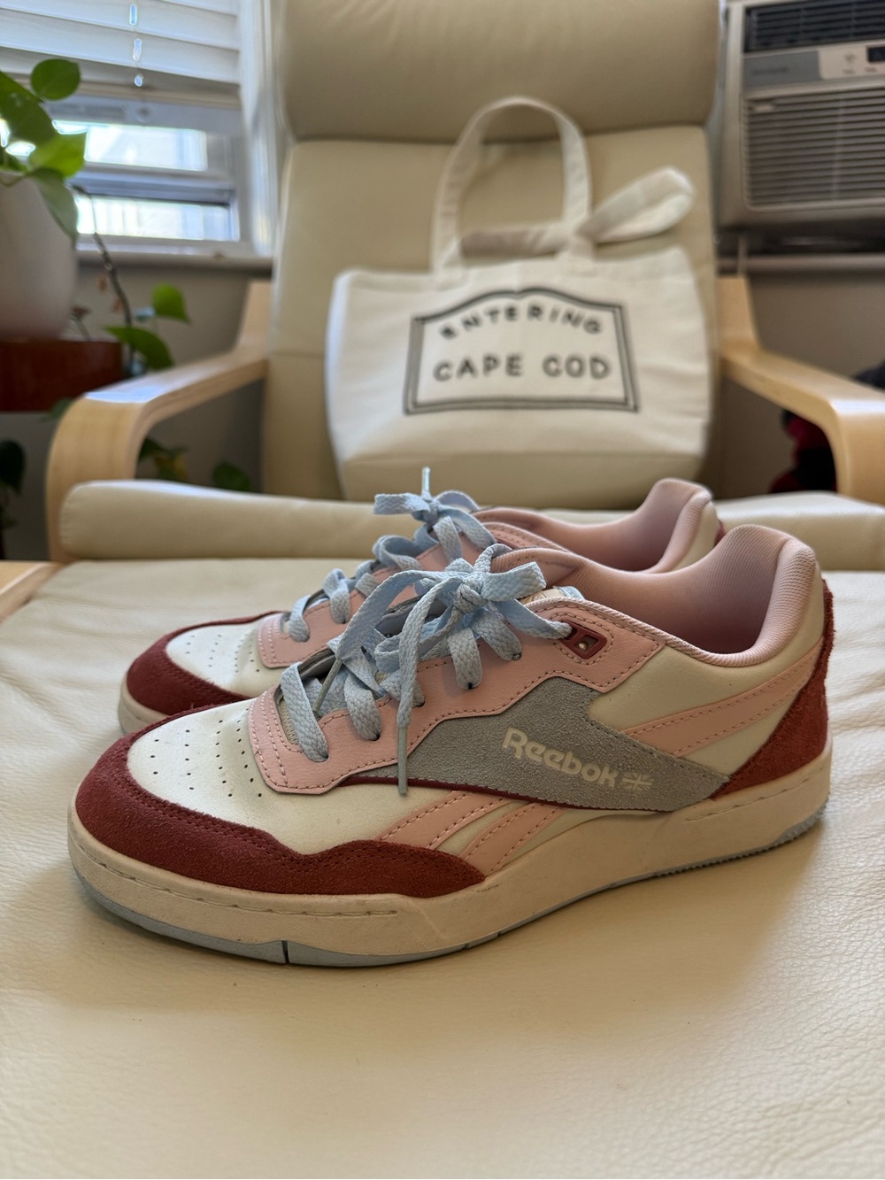Reebok BB 4000 II Vintage Chalk Sedona Rose Pink Sneakers Size 9